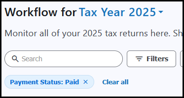 Paid filter status enabled